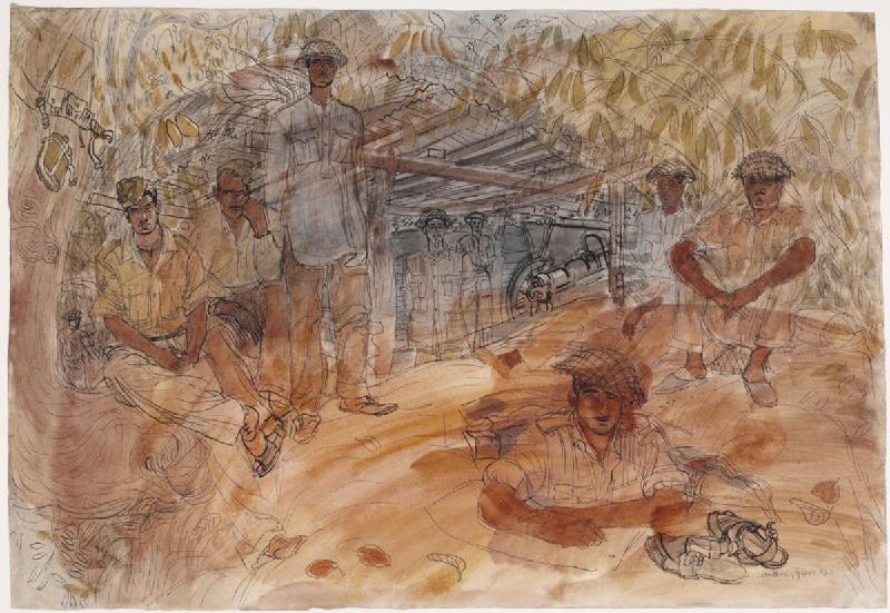 File:Battle of Arakan, 1943- a Jammu State Mountain Battery in Position in the Langchaung Area Art.IWMARTLD3162.jpg