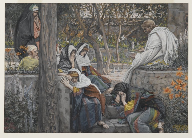 Brooklyn Museum - Jesus Mary Magdalene and Martha at Bethany (Jésus à Bethanie Marie Madeleine et Marthe) - James Tissot