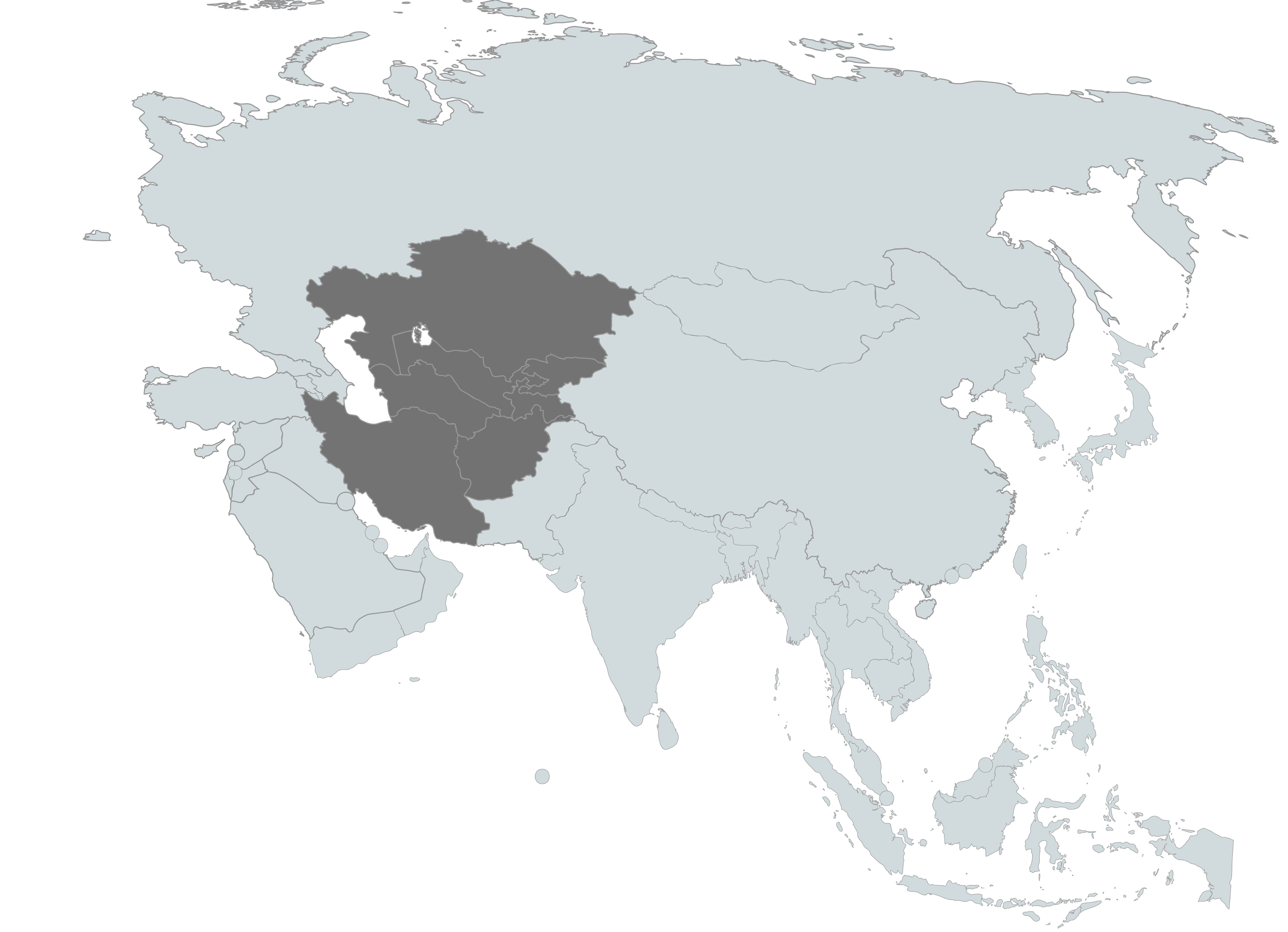 central and east asia map