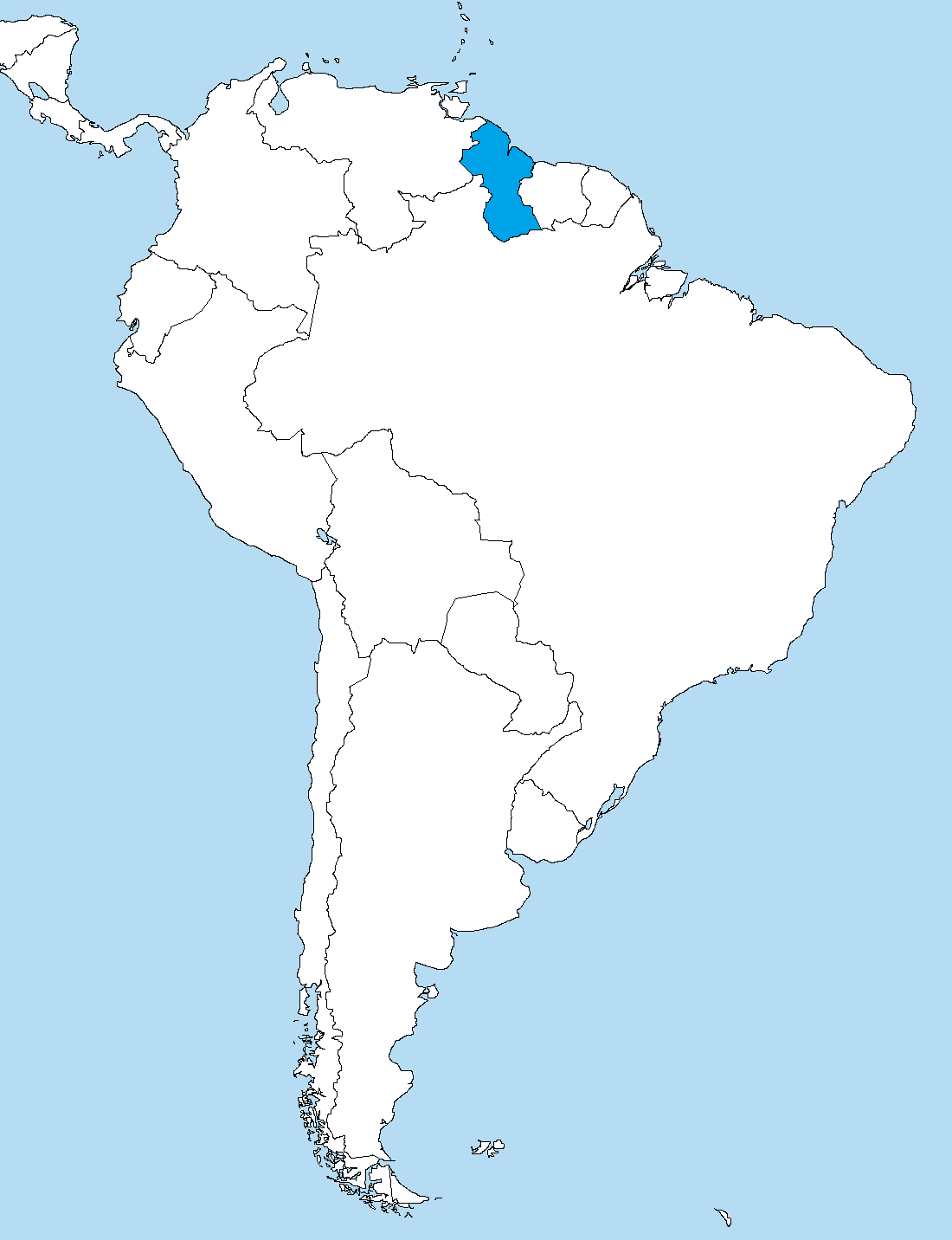 Guyana Map South America File:Guyana in South America.png   Wikipedia