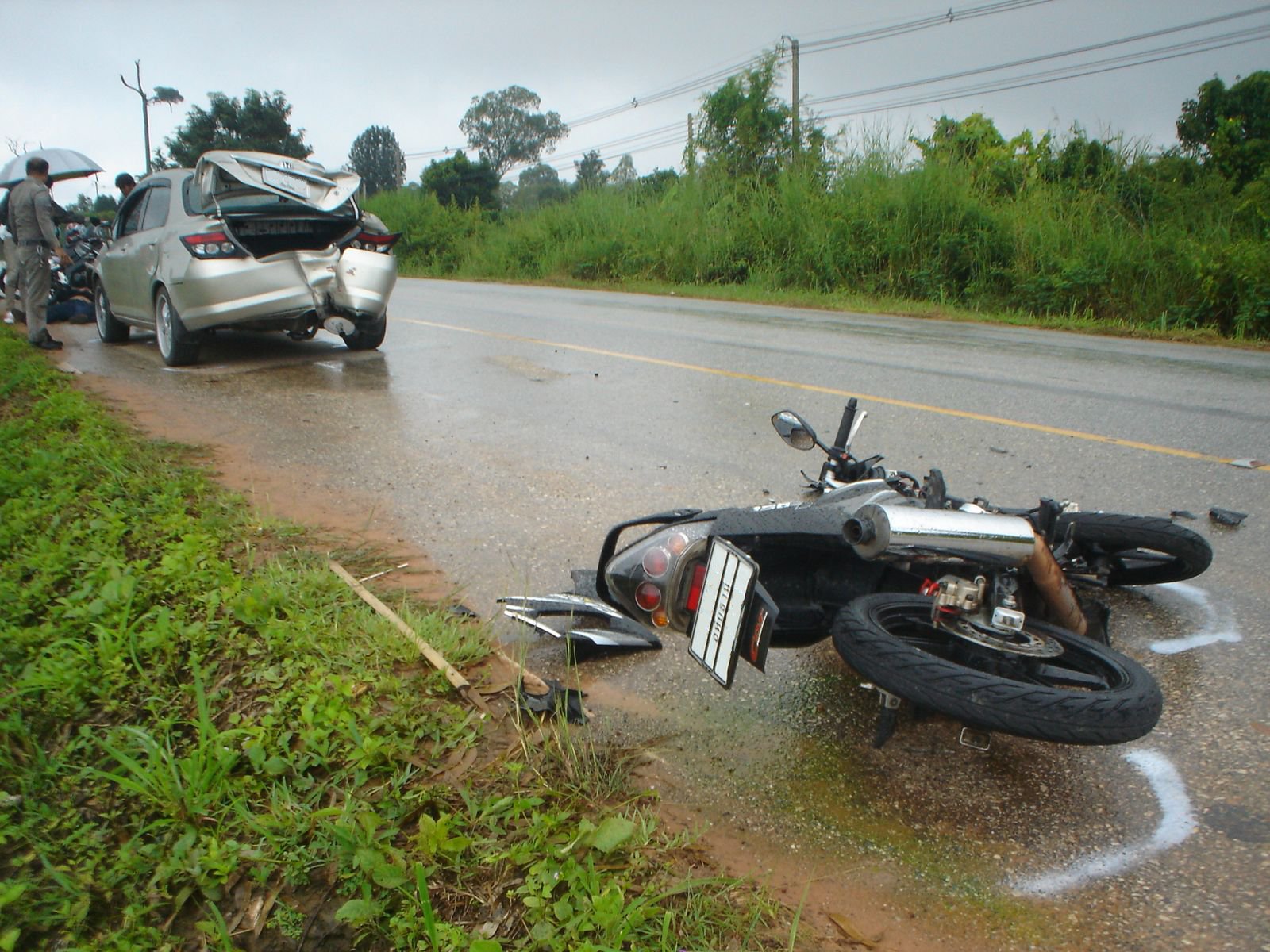 Honda motorcycle hits car #5