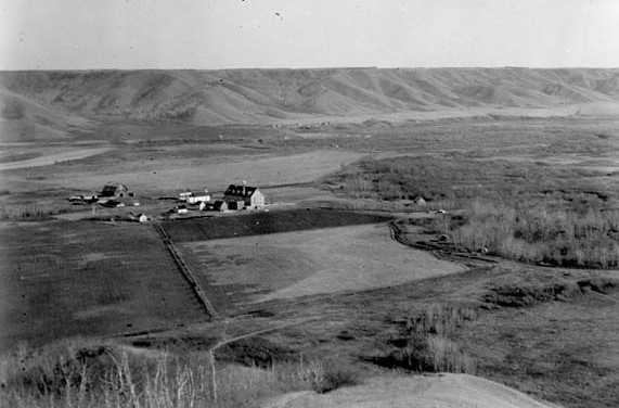 Marieval Mission, Cowesses Indian Residential School in Elcapo Creek Valley, Saskatchewan, 1923 (cropped).jpg