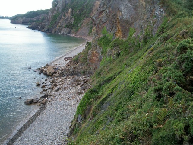 File:Monkstone Beach at high tide - geograph.org.uk - 218123.jpg