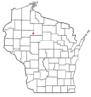 Location of Hawkins (town), Wisconsin