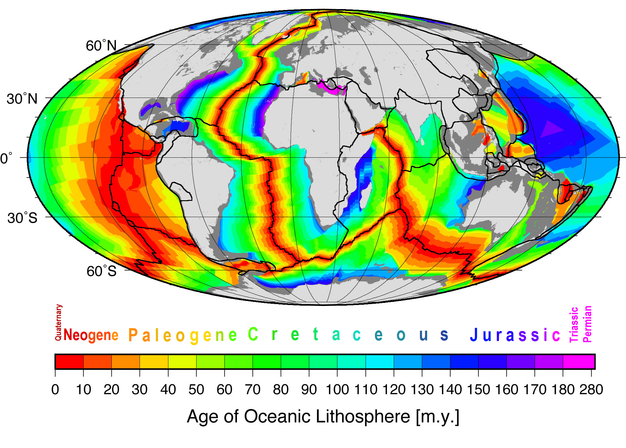 Age of oceanic lithosphere