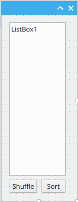 Gambas form with listbox and two buttons