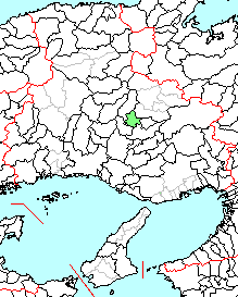 兵庫県内における中町の位置