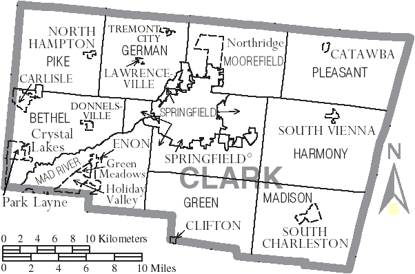 File Map Of Clark County Ohio With Municipal And Township Labels