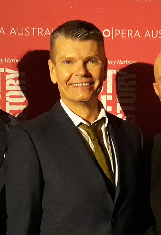 Beckley at the opening night of Opera Australia's 'West Side Story' in which he appeared as Officer Krupke. 2019.