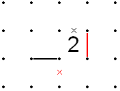 A 2 next to a line. Slitherlink-line2.png
