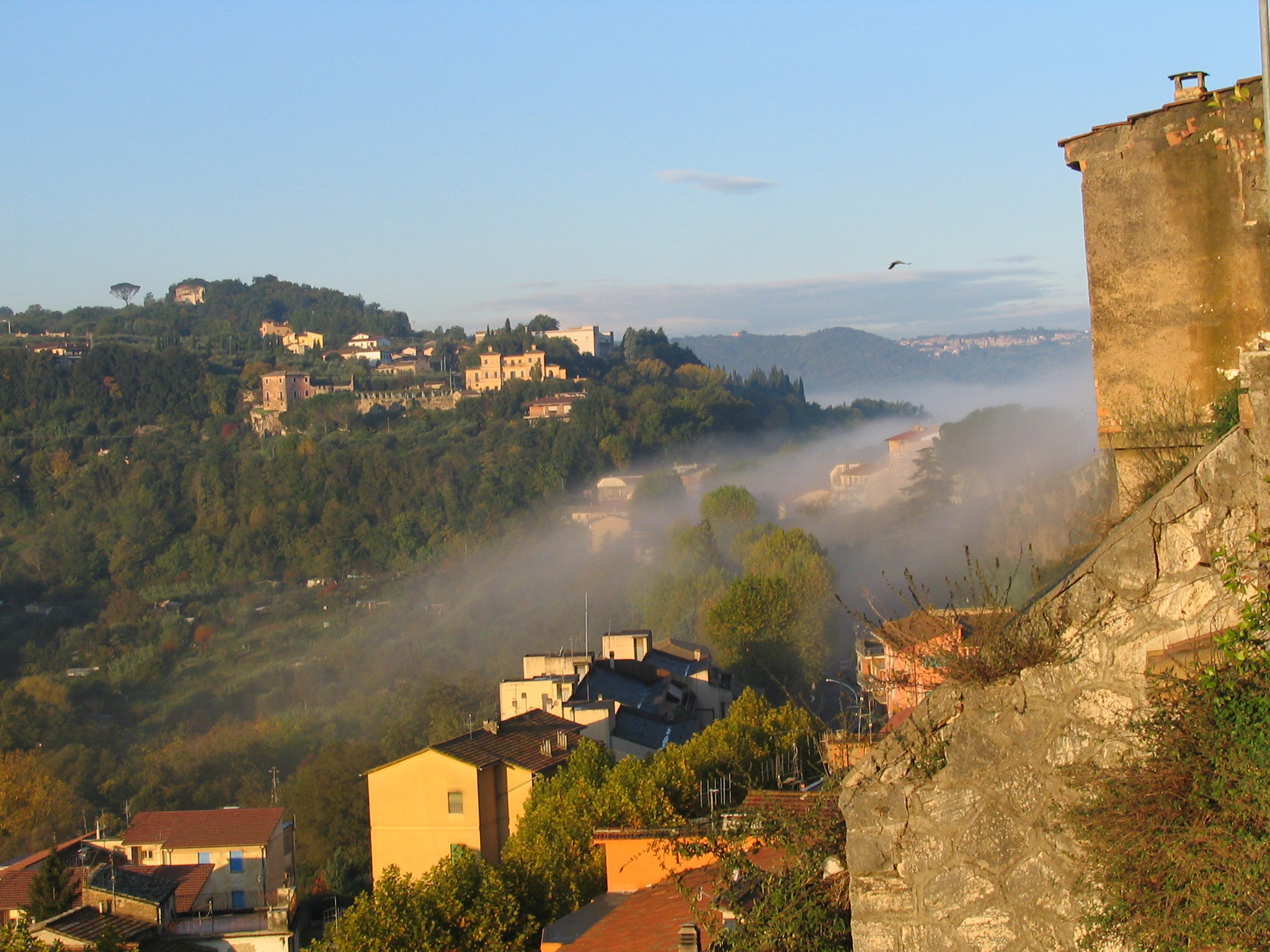 File View Of Orte Vt Italy With Morning Mist