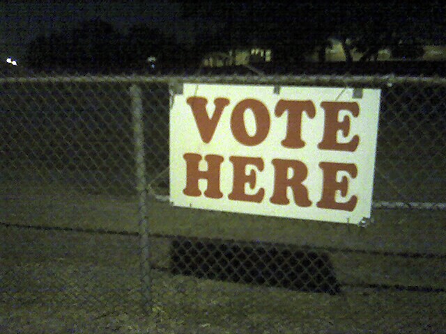 File:Voting Sign at Night.jpg