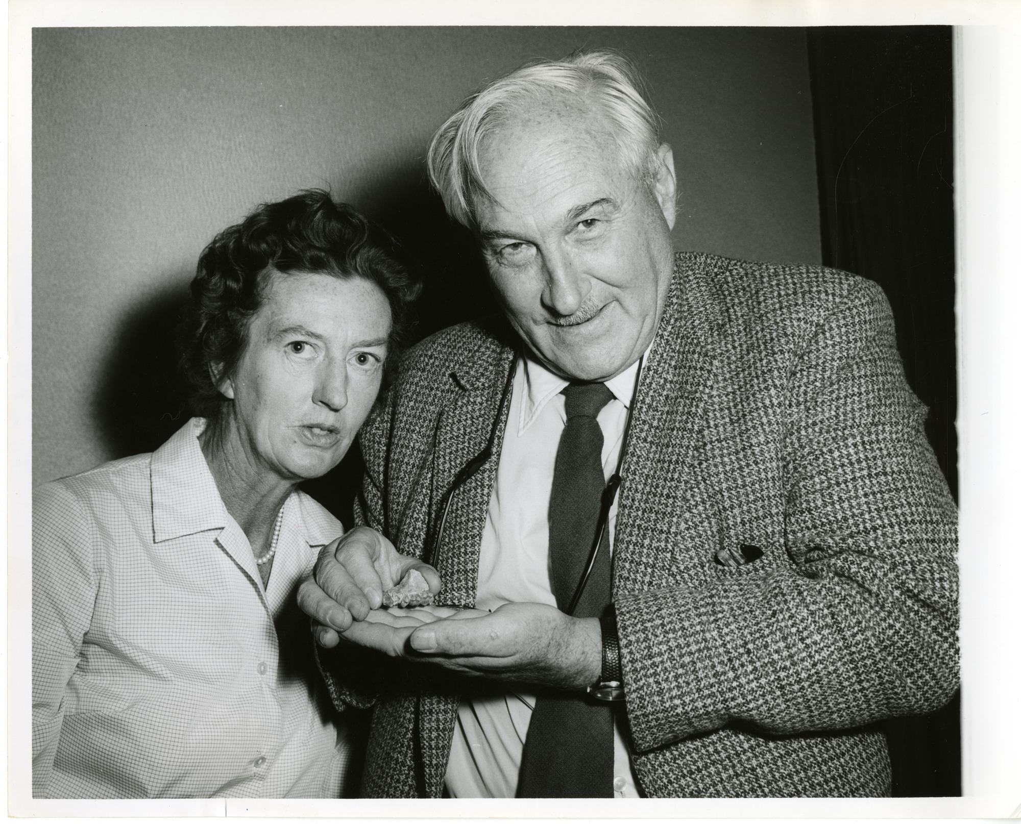 (left to right) Mary Douglas Nicol Leakey (1913-1996) and her husband Louis Seymour Bazett Leakey (1903-1972) (2).jpg