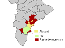 Karta valencijanske metropole Alicante-Elche
