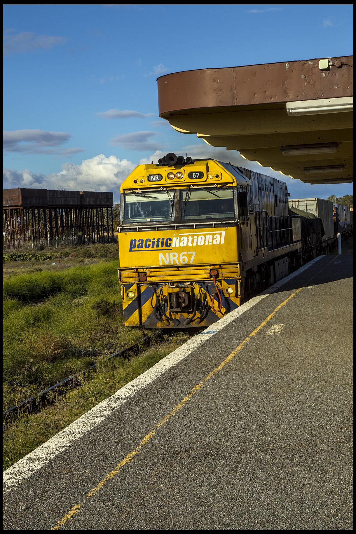 Trains passing