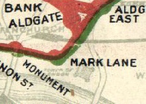 Mark Lane shown on part of a 1908 Tube map.