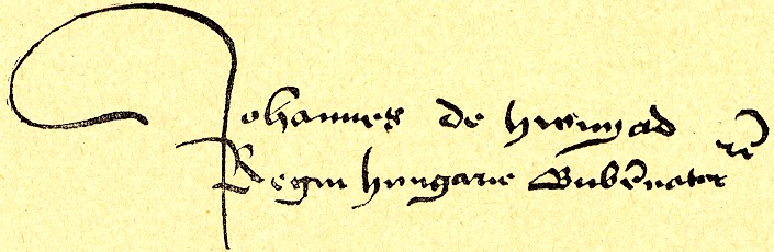 File:Signature of János Hunyadi.jpg