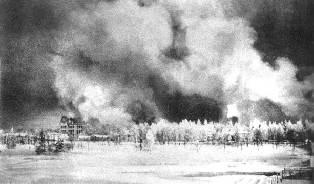 File:Sortavala lutheran church on fire in 1940.jpg