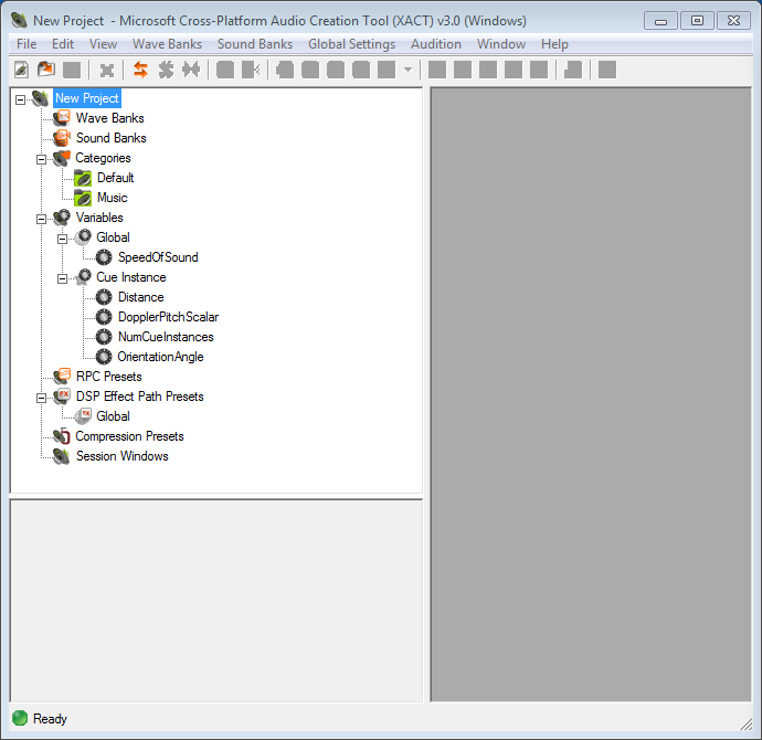 XACT Authoring Tool Screenshot