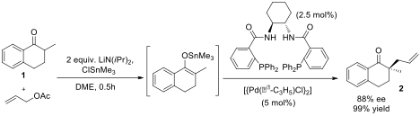 File:Asymmetric Tsuji-Trost allylation of 2-methyl tetralone. (DME = dimethoxyethane).png