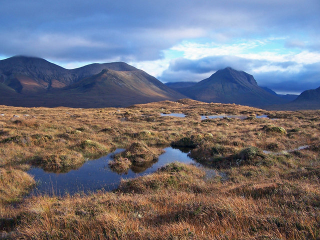 File:Boggy moorland with a Cuillin backdrop - geograph.org.uk - 1536123.jpg