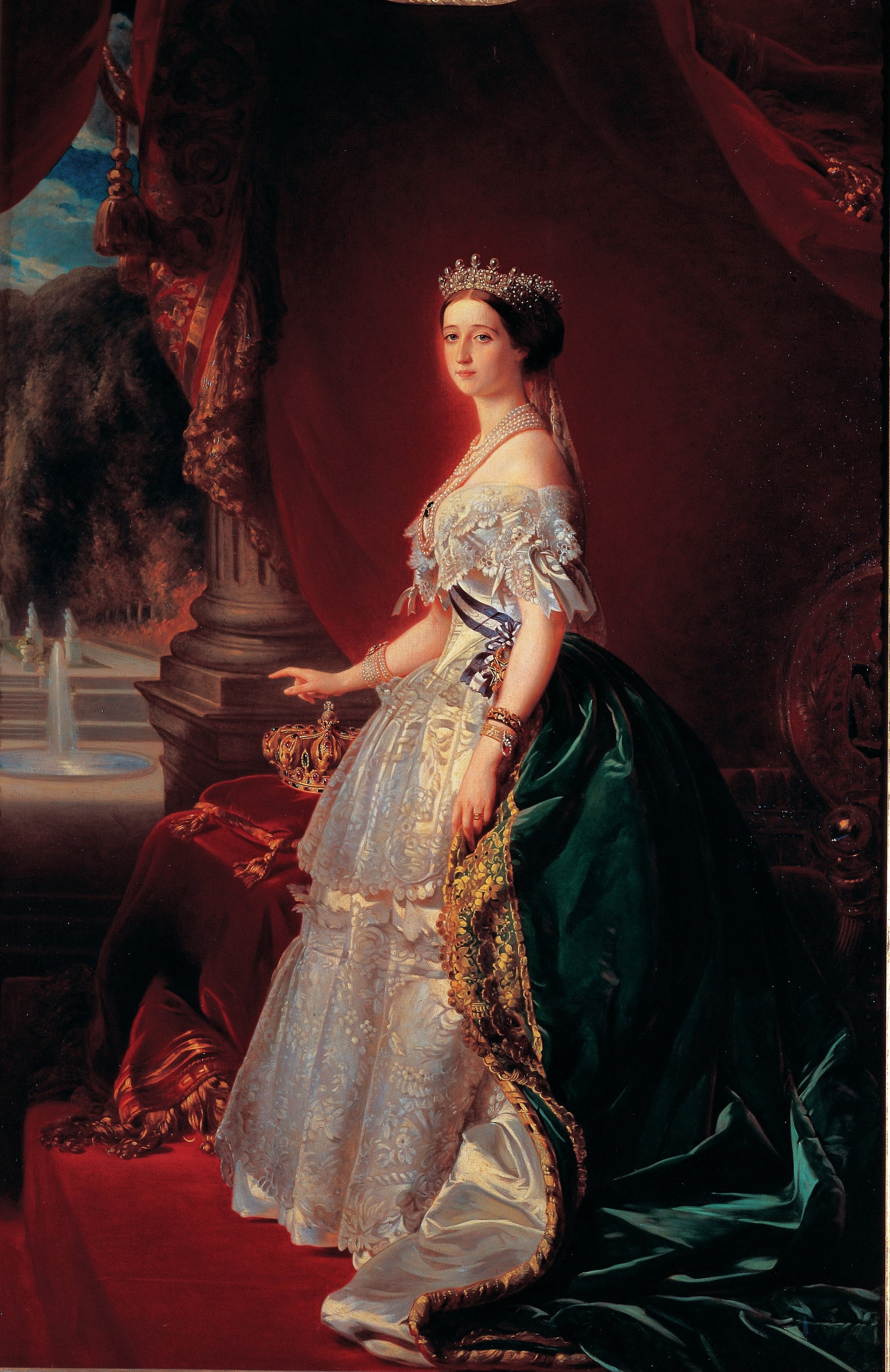 Empress Eugénie in Court Dress (1860) - after Franz Xaver Winterhalter Pin  for Sale by SALON DES ARTS