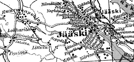 Деревня Литтула на финской карте 1923 года