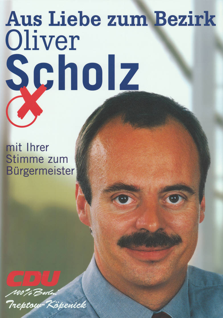 Oliver Scholz auf einem Wahlplakat zur Abgeordnetenhauswahl 2001