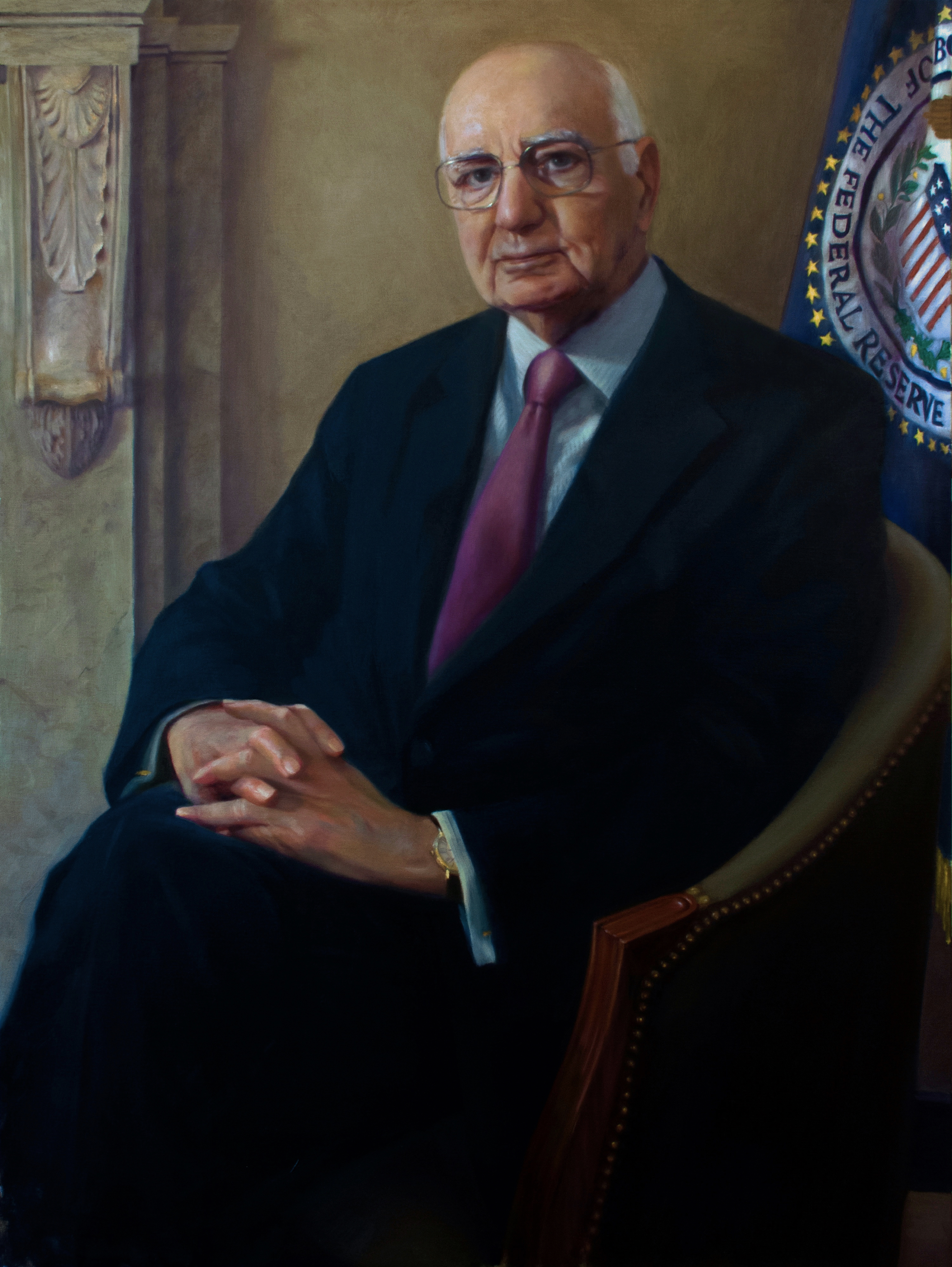 Retrato de Paul A. Volcker por Luis Álvarez Roure. Colección de la Junta de Gobernadores del Sistema de la Reserva Federal, Washington D. C.