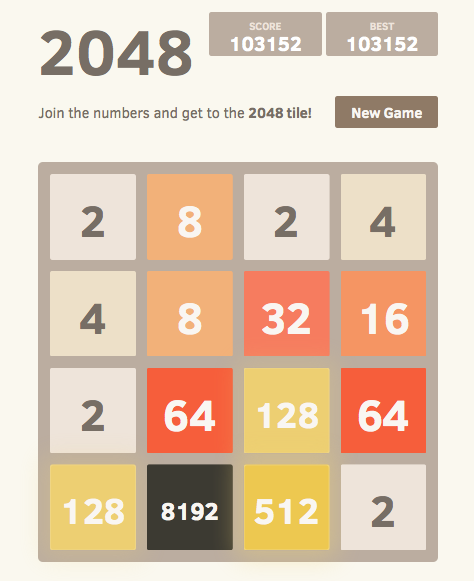 How to represent the game state of 2048