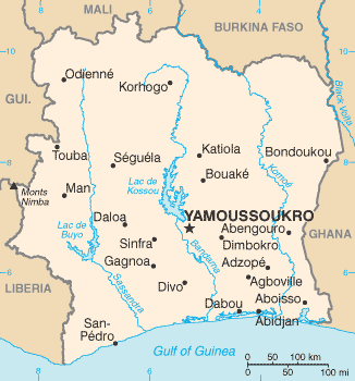 Map of Ivory Coast Cote d'Ivoire map.png