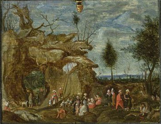 File:Cornelis van Damen - Rocky landscape with nomads.jpg