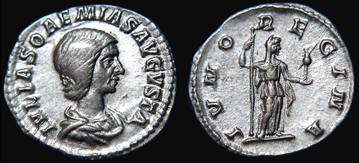 IVNO REGINA ("Queen Juno") on a coin celebrating Julia Soaemias