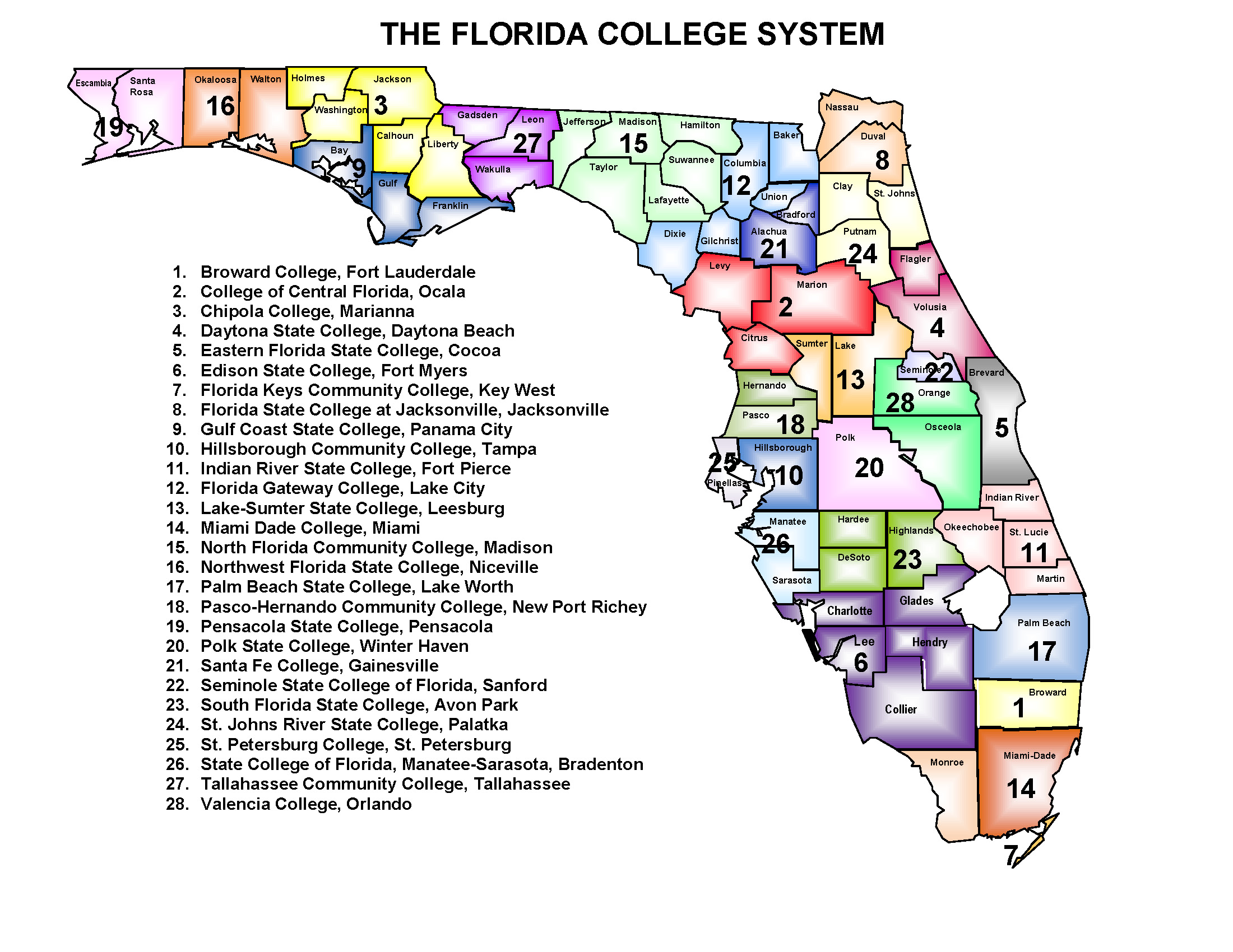 map of florida colleges File Map Of The Florida College System Jpg Wikimedia Commons map of florida colleges