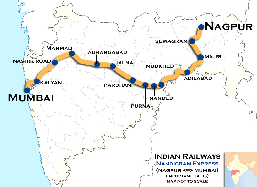 Nagpur To Mumbai Map File:nandigram Express (Nagpur - Mumbai) Route Map.jpg - Wikimedia Commons