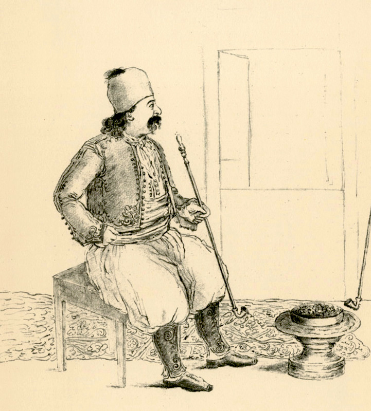 Sketch of Petros Mavromichalis by Pierre Peytier (1828)