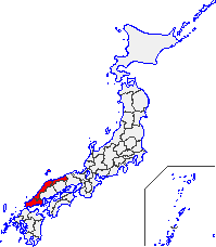 Mapa regionu San'in