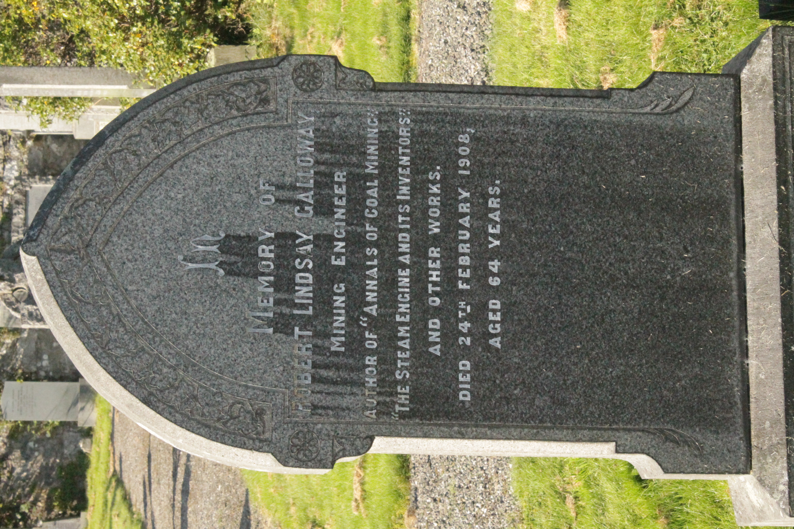 The grave of Robert Lindsay Galloway, Logie Kirk