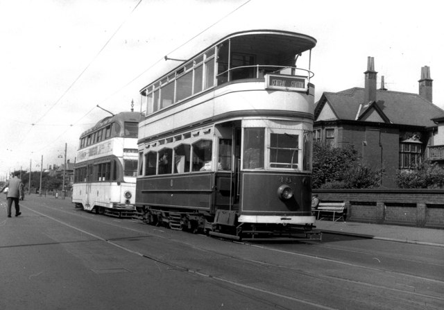 File:Trams at Squires Gate Terminus - geograph.org.uk - 1340028.jpg