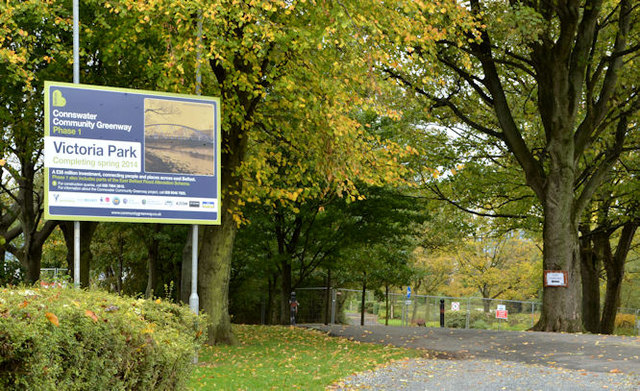 File:"Greenway" sign, Victoria Park, Belfast - geograph.org.uk - 3716404.jpg