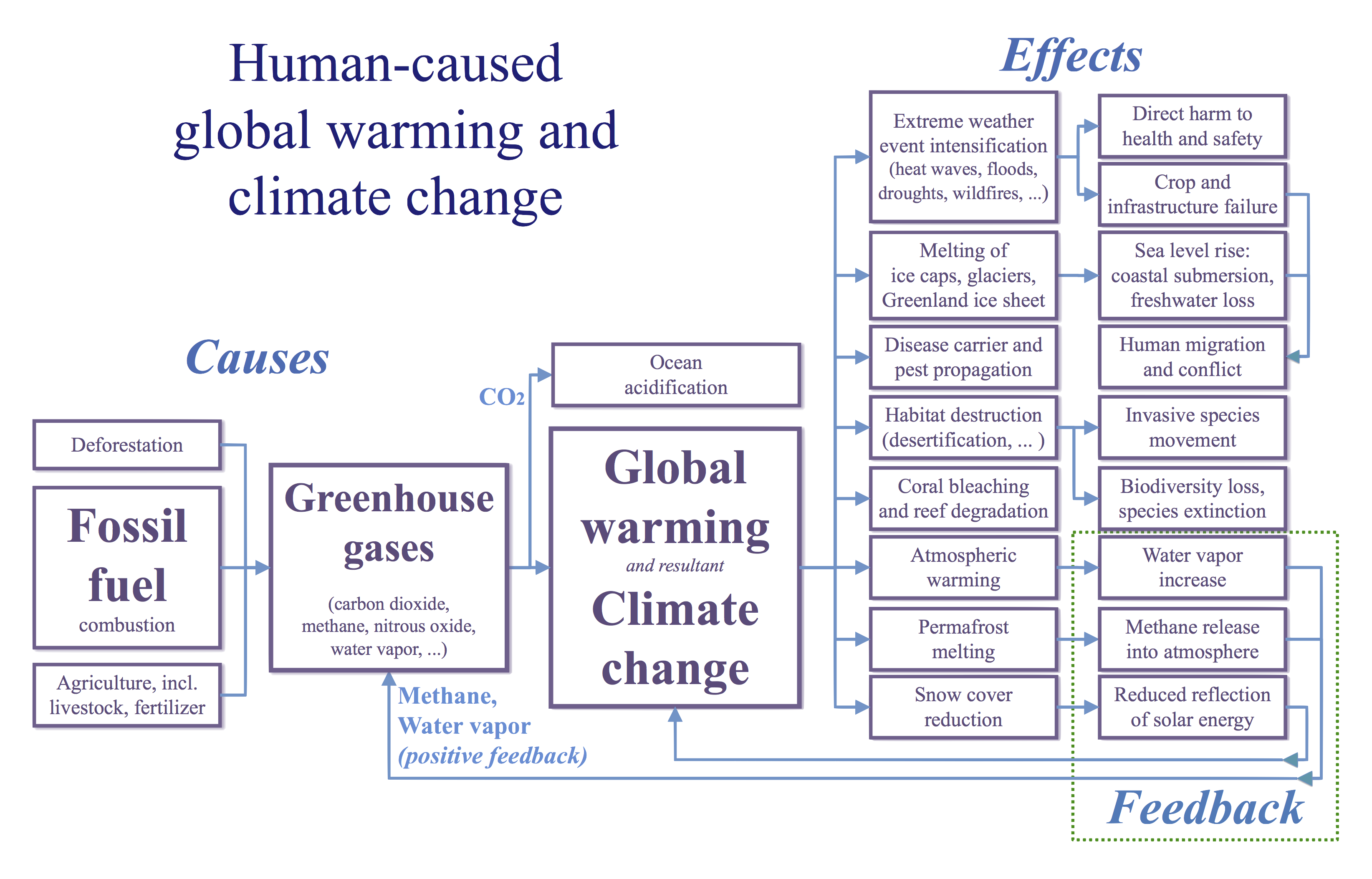 causes of global warming diagram