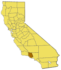 Map of California highlighting Ventura County