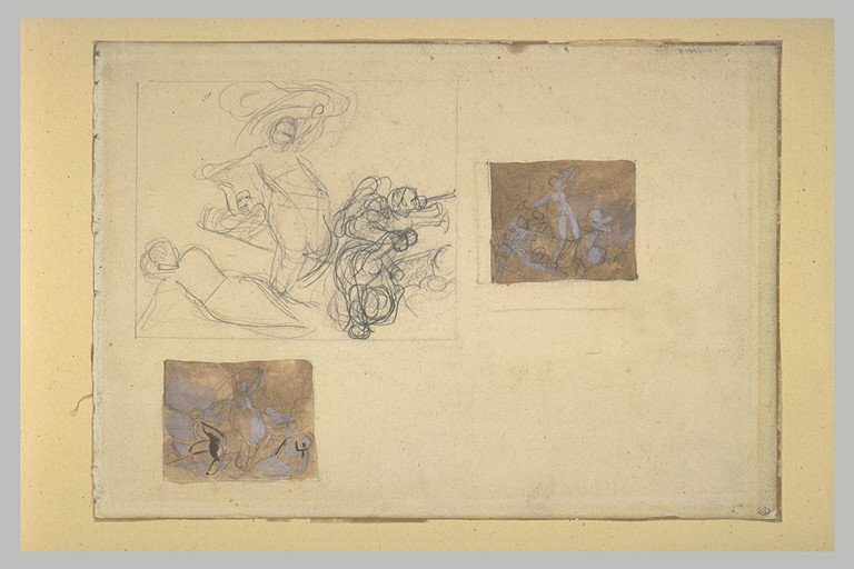 File:Delacroix - Feuille d'études trois recherches pour la même composition, RF 39048, Recto.jpg