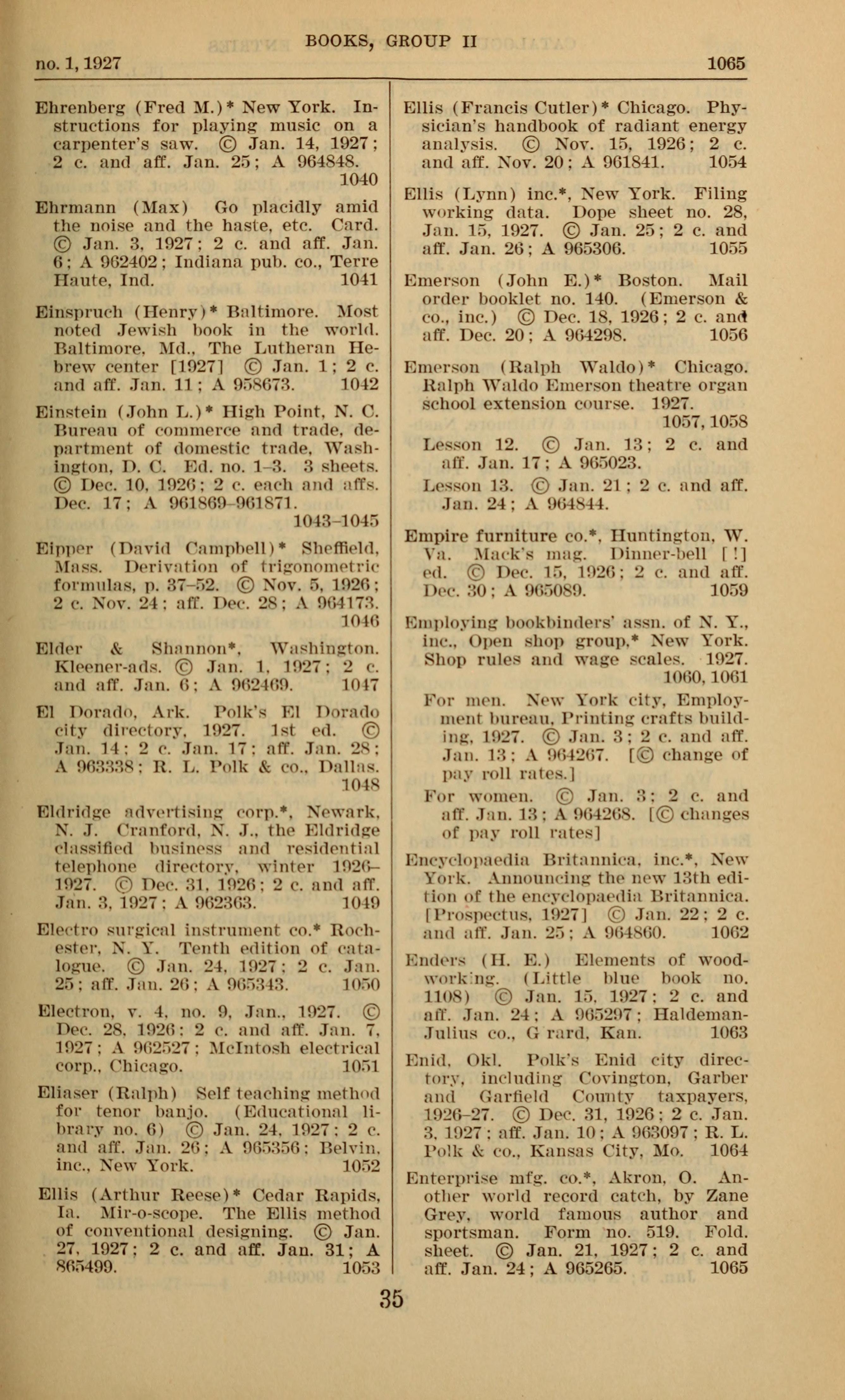 File Desiderata 1927 Copyright Record Jpg Wikimedia Commons