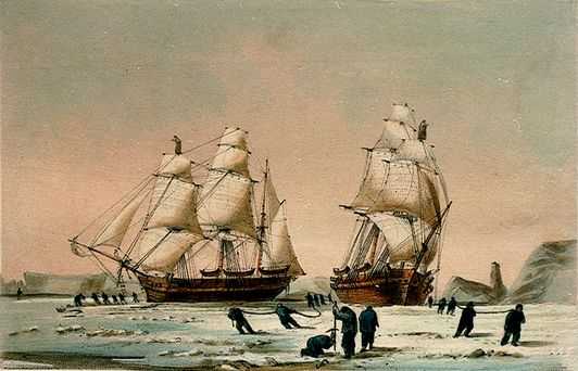 File:HMS Enterprise (1848) and HMS Investigator (1848) in the ice.jpg