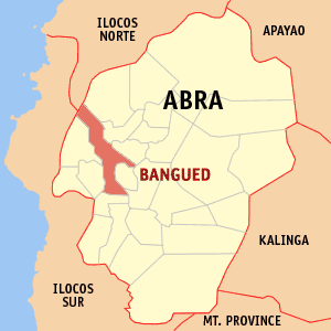 Mapa sa Abra nga nagpakita kon asa nahimutang ang Bangued