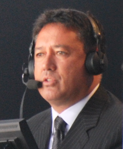 Darling in the broadcast booth during a Mets game at Citi Field in 2010