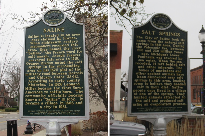 File:Saline, Michigan historic markers.jpg