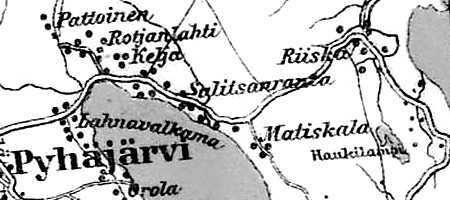 Деревня Матискала на финской карте 1923 года