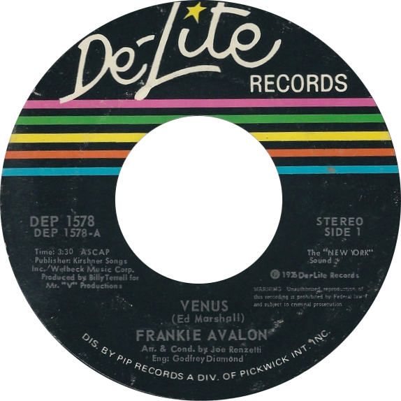 Venus (re-recording) by Frankie Avalon 1976 US single.png
